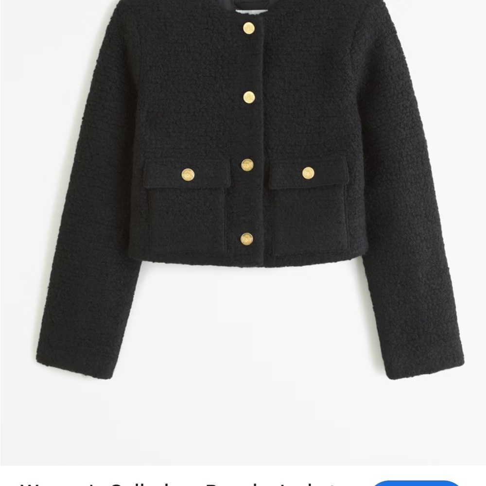 Black Womens Jacket with Gold Buttons